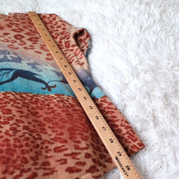 Mark Richards Collection Cashmere Multi Color Animal Abstract Print Pullover M - Picture 5 of 6